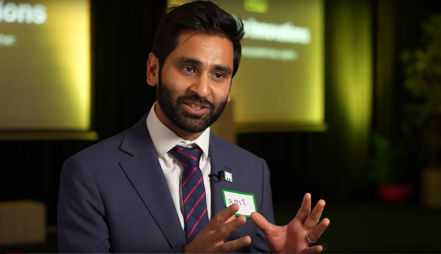 Amit Patel, the key note speaker on the main stage of ININ.